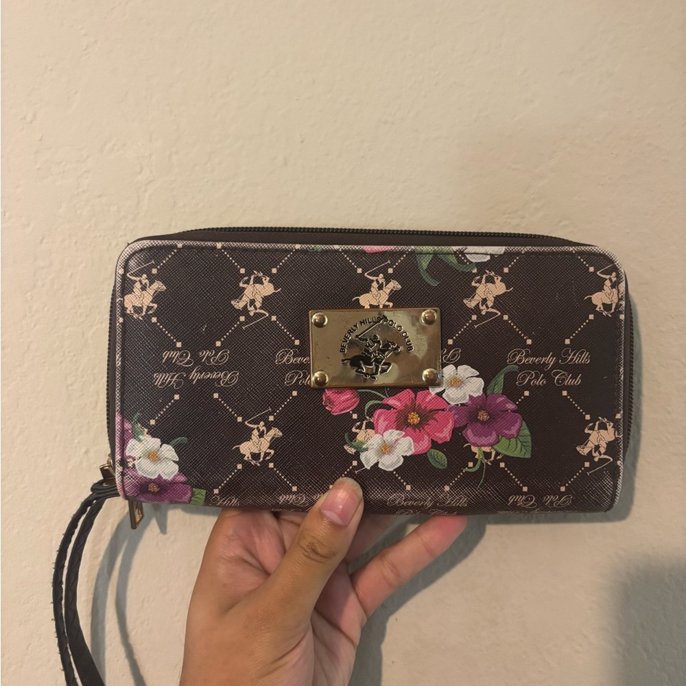 Beverly Hills Polo Club Black Floral Women's Wallet